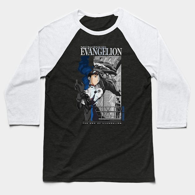 Shinji Ikari Baseball T-Shirt by Aona jonmomoa